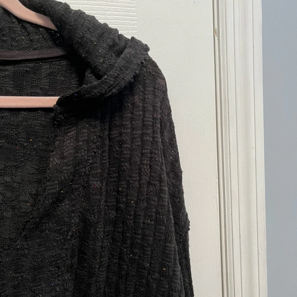Free People Women's Baja Babe Hacci Knit Hooded Sweater Medium Vneck